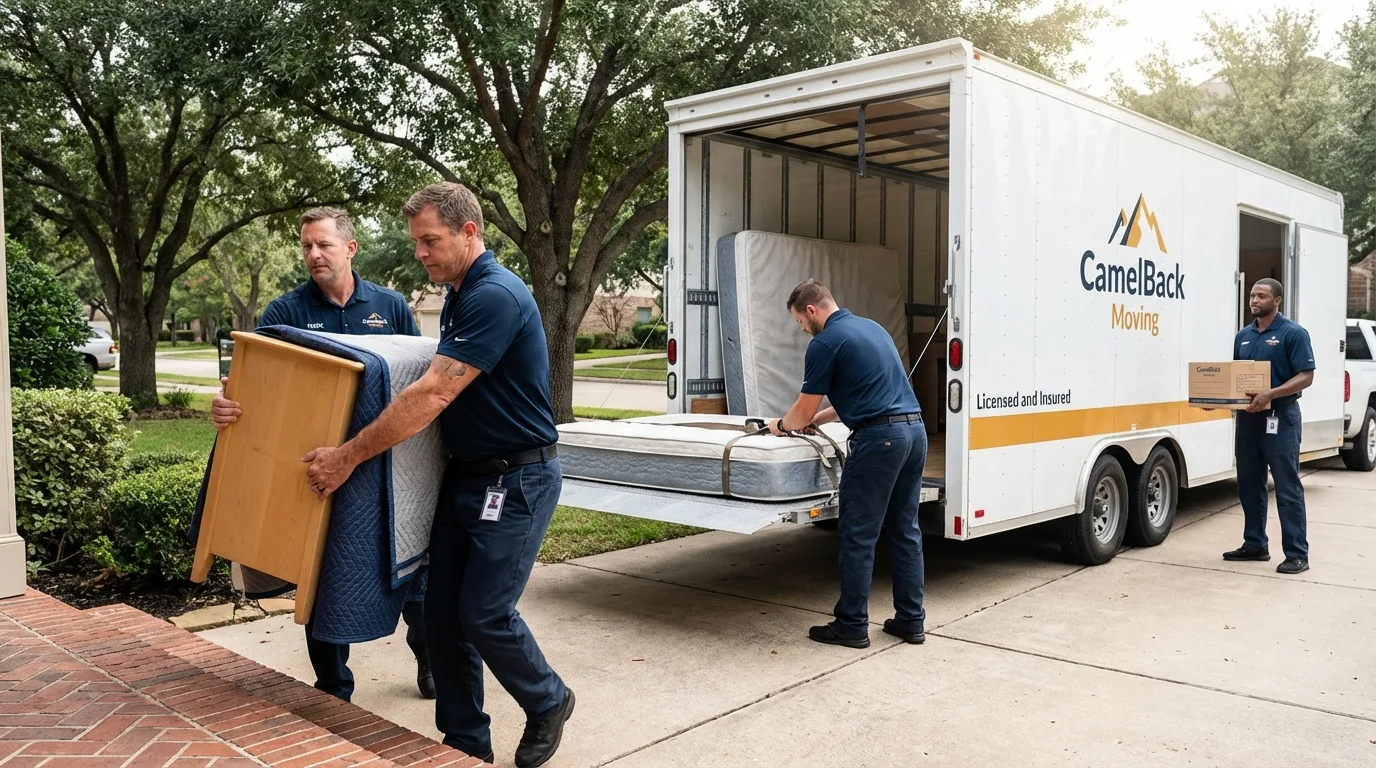 Crew loading residential truck for cross-state move from Centreville, VA